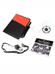 1 Set Soccer Referee Supplies, Referee Equipment Including Red/Yellow Cards, Whistle, Armband, Referee Tools - Multicolor - View 9