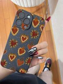 1pc Creative Heart-Shaped Soft Protective Case Compatible With IPhone - Multicolor - View 7