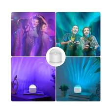 Aurora And Ripple 2-In-1 Projection Light -16 Color RGB LED Ambient Light With Remote Control, USB Power Supply, Nordic Aurora And Ocean Wave Night Light, Suitable For Bedroom, Party Decoration And Meditation | Perfect Gift, Can Be Used As Birthday Gift, Anniversary, Halloween And Christmas Holiday Gift. - Nhiều màu - Xem 6