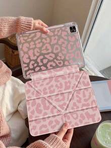 Leopard Print Double-Sided Acrylic Transparent Crystal Tablet Protective Case, Compatible With IPad 11 (2025/10.9)/Air 4/5/6/7 (2025/10.2)/Pro 11/10th Gen/9.7/10.5, Galaxy Tab A9, Kindle (11th Gen - 2024 Release), With Sleep/Wake Function, Fashionable And Minimalist Leopard Pattern, Ideal Daily Protection