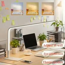 1pc Metal LED Desk Lamp, Minimalist Eye-Caring Reading Light, Suitable For Study And Office/Bedroom Or Reading Room, 3-Color Dimming Button, USB Powered, Bright Upright Nightlight, Bedside Lamp, Workspace Lighting, Modern Decor, Minimalist Lamp, Multicolor Light, Dimmable, Book Lover, Office Worker - 3 Colors - View 2