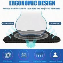 XZGB Gel Wheelchair Seat Cushion For Long Sitting - Cooling Office Chair Cushion For Sciatica Back Pressure Sore Tailbone Pain Relief - Soft And Breathable Butt Pillow With Non-Slip Cover For Wheelchair - Black - View 2