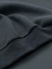 1pc Tween Girl Thermal Lined Warm Sweatshirt With 07 Print, Warm Young Student Clothing, Suitable Autumn/Winter Long Sleeve Top - Dark Grey - View 6