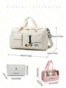 Customized Name Travel Bag, Individualization Handbag, Shoulder Bag, Crossbody Bag, Fitness Bag, Overnight Bag, Multifunctional And Multi Pocket Shoe Bag, Dry And Wet Separation, Toiletries Bag, Toilet Bag, Ideal For Gym, Workout, Overnight Stay & Weekend Getaways, Sports, Travel, Beach | Gift Idea - Multicolor - View 10