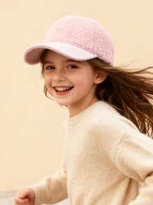 1pc Children's Solid Color Wool Baseball Cap, Suitable For Different Age Groups Of Children And Teenagers For Daily Warmth And Casual Wear - 1PC - View 4