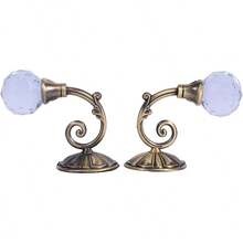 EstiloFTVOGUE 2X Ganchos De RetencióN De Cortina De Cristal De Metal 4 Colores Soporte Para Colgar Cortinas De Ventana De Pared (Bronce)VersióN Mejorada - Bronce Púrpura - Ver 2