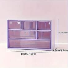 6-Drawer Desktop Storage Box - Large Capacity, Multi-Functional, Ideal For Office Supplies, Stationery, Dorm Essentials. Great For Halloween And Christmas Gifts - Multicolor - View 3