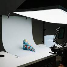 摄影背景架 30 英寸（约 76.2 厘米）小型 T 型支撑灯架迷你支架适用于工作室桌面背景纸，T 型背景支撑框架横杆带 2 个夹子。 - 黑色 - 查看 7