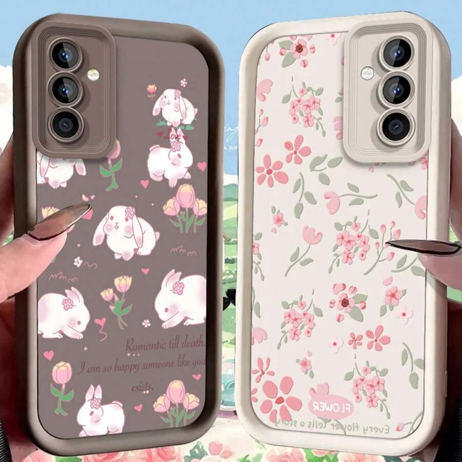 Cute Pink Rabbit Case For Samsung Galaxy S25 Ultra Plus S24 S23 S22 S21 S20 FE A73 A72 A71 A56 A55 A54 5G A52 A52S A51 4G Cover. Christmas Accessories.  17 Pro Max Case Hot-Selling Phone Cases  17 Pro Case Limited-Time Discount Christmas  New And Popular Phone Case Styles - 3 - View 1