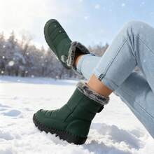 FZY New Winter Women's Snow Boots - Women's Non-Slip High-Top Snow Boots With Fur Collar - Women's Everyday Snow Boots, Women's Thick-Soled Non-Slip Boots - Plush Lining Snow Boots.Essential Easter Outfits - 綠色 - 查看 5