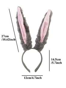 官方朱迪·霍普斯服装套装，配有可活动的耳朵和尾巴 - 兔子头箍、毛绒兔耳发箍，适合万圣节、动漫展和主题派对 - 彩色 - 查看 6