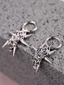 1 Cặp bông tai đinh tán Punk Rock, bông tai thời trang Unisex cá tính cho trang phục hàng ngày, lễ hội, tiệc tùng - Nhiều màu - Xem 7