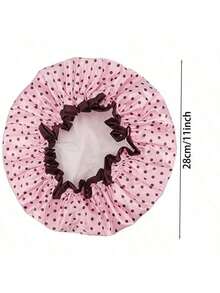 女士可重复使用防水弹性浴帽，适合长发，可用于家居浴室装饰、秋季装饰和返校季装饰。 - 彩色 - 查看 4