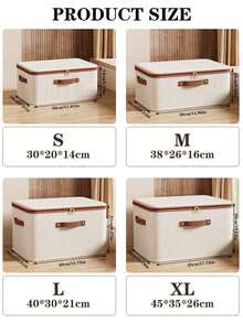 2pcs/1pc Dustproof Storage Box With Lid Large Capacity Foldable Clothes Storage Box Double Thickness Moisture-Proof Storage Box, Under-Bed Storage - Beige - View 4