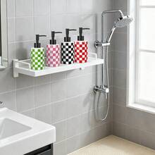 1 Buah Dispenser Sabun Keramik, Botol Silinder Isi Ulang 300ml dengan Desain Papan Catur Aneka Warna, Tidak Membutuhkan Daya, Mudah Dibersihkan, Untuk Sabun Tangan, Gel Mandi, Sampo, Losion, Sempurna untuk Penggunaan di Rumah, Dapur, Kamar Mandi, dan Hotel. - MultiWarna - View 3