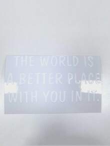 1/2 件装“有你，世界更美好”励志语录贴纸套装 – 自粘乙烯基贴纸，适用于镜子、汽车和家居 | 车辆和生活空间励志装饰 - 彩色 - 查看 14