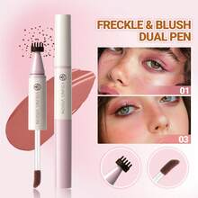 YOUNG VISION 4 Colors Instant Natural Realistic Freckles, Waterproof & Sweatproof Versatile Formula For Multi-Use On Eyes Cheeks Lips, Liquid Blush & Freckle Stamp Pen Perfect For Wild Sunburn Makeup, Daily Streetwear/Dates/Parties. - 彩色 - 查看 6