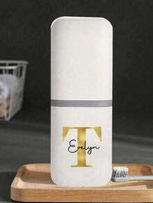 可定制名称家用便携式牙刷盒、漱口杯、学生旅行塑料牙刷杯餐具盒、铅笔盒、牙刷牙膏收纳盒、便捷防尘牙刷收纳盒、简约牙刷杯套装、浴室用品、旅行必备品、旅行收纳、牙刷牙膏收纳盒、便携式洗漱用品收纳盒、礼品、情人节礼物 - 彩色 - 查看 6