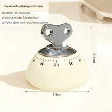 磁性厨房计时器 - 精密倒计时器，强力粘合，机械台式/冰箱计时器，适用于烹饪、烘焙和学习（易读表盘）1 件