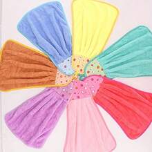 3/10pcs Coral Velvet Fleece Fingertip Towel Set Bathroom Supplies With Hanging Loop For Hand Drying, Dishwashing And Bathroom Use, Tea Towel, Soft Hand Towel, Absorbent Cloth Dishcloths, Hanging Cloth, Kitchen Accessories