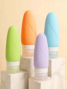 1 Peça (Cor Aleatória) Garrafa de Loção de Viagem Silicone Cor de Doce, Dispensador Recarregável Portátil de Produto de Limpeza Cosmética e Cuidados com a Pele