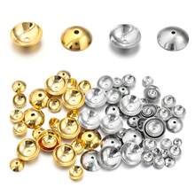 50/100pcs/Pack Stainless Steel Round Sequins Setting, 3-8mm Diameter, Hole Sequins Cap Spacer Sequins, DIY Jewelry Making Accessories