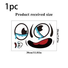 1pc Funny Crying Face Toilet Lid Sticker, Creative Humorous Self-Adhesive Decal - Multicolor - View 3