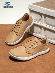 HOBIBEAR Giày thể thao thường ngày Unisex, Mũi rộng, Màu trơn, Nhẹ, Thoải mái, Buộc dây, Giày đi bộ cho Nam và Nữ, Đế mềm, Giày đi chân trần tối giản (Nhỏ hơn 1 cỡ) - Rượu sâm banh - Xem 3