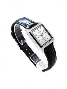 Casio Đồng hồ vuông cổ điển | Đồng hồ nữ dòng LTP-V007 - Mặt số trắng cổ điển & mặt số vàng retro / Dây da đen / Phong cách thanh lịch tối giản / Phù hợp công sở / Phụ kiện thời trang / Quà tặng thương hiệu / Quà tặng ngày Valentine / Phong cách lịch lãm / Giống như phong cách của các blogger - LTP-V007L-9E LTP-V007L-7E1 - Bạc - Xem 4
