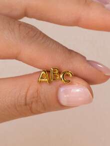 Customized Personalized Letter Balloon Earrings, Customized Bubble Jewelry, Women's Daily Wear Fade-Resistant Earrings, Personalized Letter Earrings, Handmade Jewelry Gift For Mom - Silver - View 7