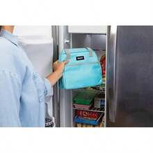 - Bolsa de almuerzo congelable Hampton, , construida con tecnología EcoFreeze, plegable, reutilizable, cierre con cremallera, bolsillo frontal y correas de hombro, perfecta(Menta suave) - Multicolor - Ver 4