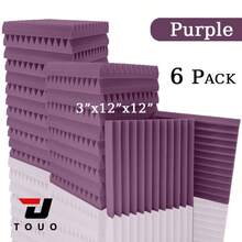 TOUO 6-48片 8色隔音吸音海綿 阻燃牆面隔音棉 12"X12"X2"/12"X12"X1" 工作室家用吸音海綿 - 彩色 - 查看 68