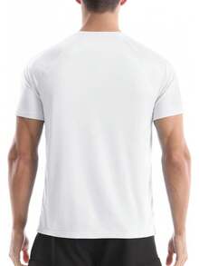 Men's UPF 50+ Swim Shirts, Short Sleeve Rash Guard, Quick Dry-Shirt Fishing And Surfing - 黑色 - 查看 7