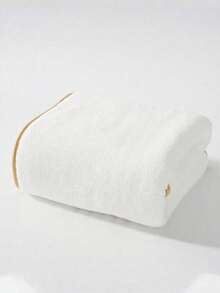 1 pieza/2 piezas Toalla de baño de felpa coral con ribete dorado de lujo, súper suave y absorbente, de secado rápido, sin pelusa, toalla de sauna, accesorio de baño de alta calidad, mejor regalo para la pareja