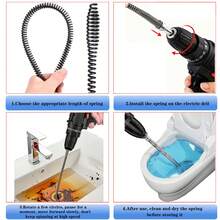 2 Units 39.37-Inch Pipe Unclogger - Multi-Functional Sink And Toilet Unclogger, Professional Product For Removing Hair And Waste, Bathroom And Kitchen Drain Cleaner, Pipe Snake Auxiliary Tool - Easy To Use, Durable, And Space-Saving Design - 2pcs 39.37in - View 8