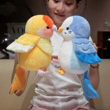 1个可爱卡通鹦鹉毛绒玩具，复活节鸟类装饰玩偶，男孩女孩都适用的鸟类朋友毛绒玩具，节日礼物 - 彩色 - 查看 7