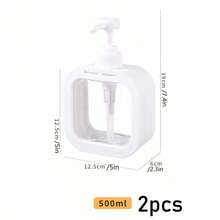 Dispenser Sabun Cuci Piring Transparan, Dispenser Sabun Cair Kamar Mandi - Dengan Pompa Anti Karat, Cocok Untuk Wastafel Dapur, Kamar Mandi / Bingkai Dekoratif Putih Dispenser Sabun Persegi Transparan yang Dapat Diisi Ulang - Putih - View 9