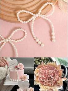 10/5 paquete de decoraciones de arco de perlas falsas, cadena de cuentas para suministros de fiesta, accesorios para arreglos florales de rosas, decoraciones para fiestas festivas y embalaje de flores DIY, decoraciones de arco de perlas para pasteles, decoraciones de arco, cuentas de embalaje de flores y suministros florales para decorar pasteles. Conjunto de decoración de pasteles románticos, adecuado para cumpleaños, aniversarios, bodas y decoraciones de otoño. - Multicolor - Ver 2