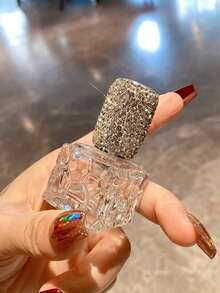 1 pezzo Flacone spray per profumo ricaricabile da 10ml con decorazione in strass scintillanti, atomizzatore da viaggio per colonia/tonico di alta qualità, regalo elegante - Argento - Visualizzare 7