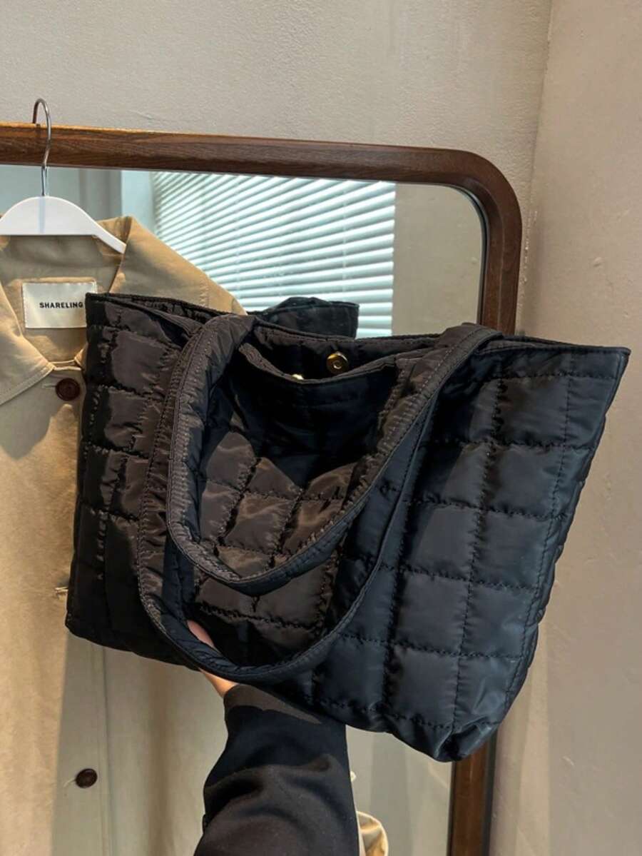 Bolso de tote acolchado de alta capacidad y ultra ligero - Rosa - Ver 1