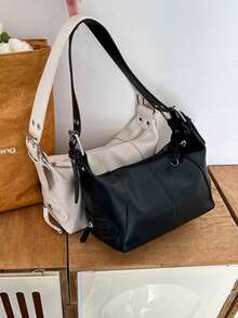 Underarm Bag Women's Bag Cool Drag Style Single Shoulder Underarm Stick Bag Niche Design Leather Zipper Single Shoulder Handbag - Multicolor - View 3