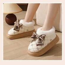 Women's Sandals Platform Snow Boots - Warm And Durable Shoes For Outdoor Non Slip Comfort, Thickened Flat Soles With Winter Slippers,Fuzzy Slippers - 白色 - 查看 3