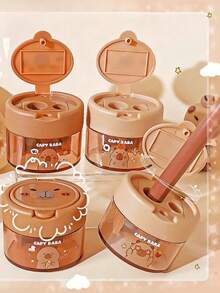 1 قطعة/3 قطع/5 قطع/8 قطع/24 قطعة من مبراة أقلام رصاص يدوية بشكل الكابيبارا الرمادي، مبراة أقلام الرصاص المفضلة للأطفال، مبراة أقلام رصاص ميكانيكية مدمجة لموسم العودة إلى المدرسة، مبراة أقلام رصاص مكتبية محمولة وديكورية، مناسبة للمدارس والمكاتب، لوازم مدرسية للبنين والبنات، وهدية مكافأة للأطفال - متعدد الألوان - مشاهدة 1