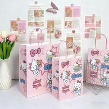 Sanrio 5/10/20pcs Cute Cartoon Hello Kitty Gift Bags, Birthday Valentine's Day Gift Bags, Fashionable Adorable Gift Packaging Bags Tote Bags - Multicolor - View 3