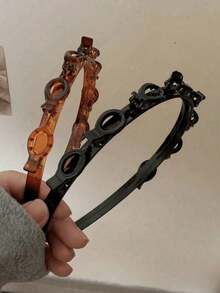 Bộ phụ kiện tóc thời trang 2 chiếc/1 chiếc, kẹp tóc lười, kẹp tóc mái mùa hè cho nữ, băng đô cao trang trí tóc, dây buộc tóc, vòng buộc tóc, dây chun buộc tóc. - màu đen - Xem 9