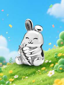 1pc Cute Cartoon Bead Charm, Suitable For Bracelet, Necklace DIY Jewelry Making, Gift For Friends - Rabbit Hugging Carrot - View 8