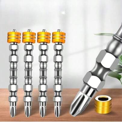 10 piezas Juego de brocas de destornillador magnético de 6.5 mm, brocas hexagonales y de destornillador, de acero de tungsteno con fuerte imán, acabado espejo resistente al impacto, brocas de destornillador magnético de doble extremo, para atornillador eléctrico de paneles de yeso