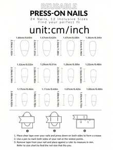 24PCS Almond Ribbon Red And White Love Little Rabbit Christmas Fake Nail Press On Nail