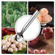 Spoon Cactus Peeler, Multi Functional Pelador De Nopales Con Espinas Stainless Steel Cactus Peeling Tool With Perforated Long Handle Noodle Knife, Suitable For Kitchen Small Tool Accessories, Holiday Transportation, Home Goods, Halloween, Christmas. - Silver - View 4