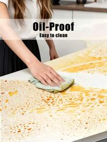 1 Roll Transparent Tabletop Protection Film, Waterproof, Oil-Resistant, Heat-Resistant (450°F), Self-Adhesive Cover Suitable For Kitchen, Cabinets, Tables, Furniture And Marble Surfaces - Multicolor - View 8